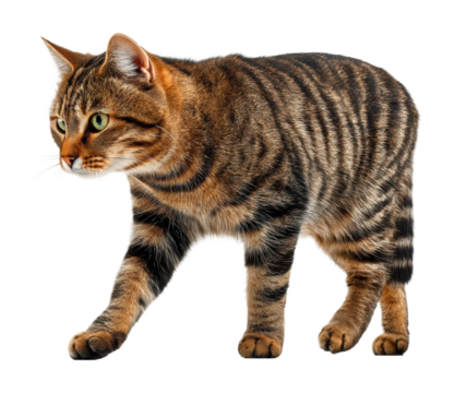 Cat walking in a home environment animal view