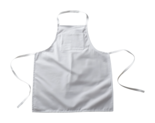 Cooking action with white apron in kitchen food preparation scene
