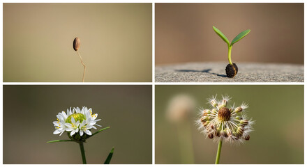 World Population Day: Seedling, flower and plants illustrating growth and population.