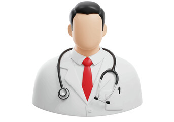 Fototapeta premium A professional medical practitioner wearing a white coat and stethoscope signifying healthcare and patient care services