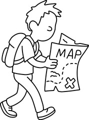 Student and Upside Down Treasure Map