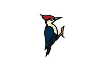 Fototapeta premium Woodpecker Illustration on White Background