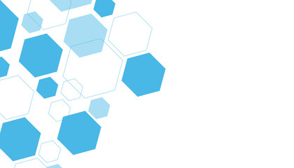 Abstract blue hexagon shape for frame illustration design