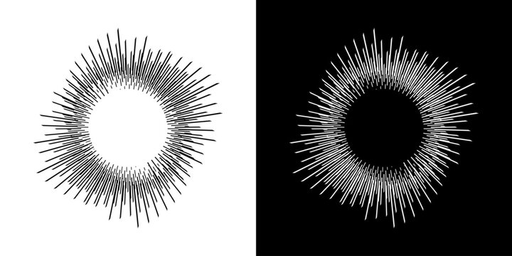 Dynamic abstract spiral sound wave rhythm lines. Circular spiral sound wave rhythm of lines. Circular futuristic abstract lines, black and white background.	