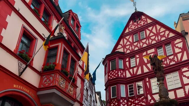 Wine region in the Mosel Valley, Bernkastel-Kues, Germany, July 23, 2024. High quality 4k footage
