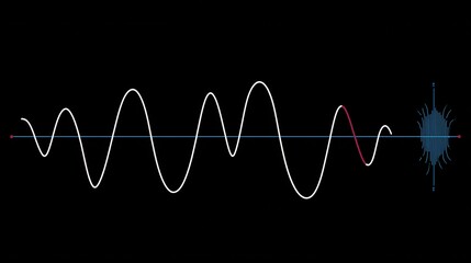 A black background with a blue and red waveform