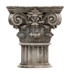 Naklejka premium Ornate corinthian column display historical site model front view