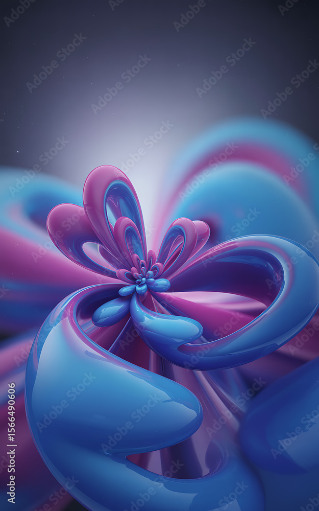Poster abstract 3d shapes create a colorful design