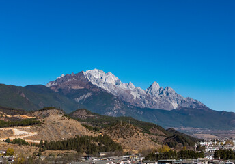 The scenery of Yulong Snow Mountain in Yunnan