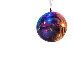 Disco ball in white background, ball, disco, sphere, mirror, dance, light, night, discoball, reflection, nightclub, glitter, decoration