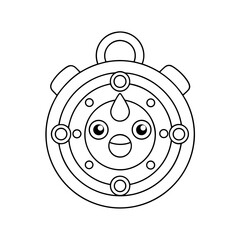 Timer Outline Coloring Page