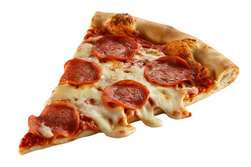 Delicious slice of pepperoni pizza with melted cheese and a crispy crust