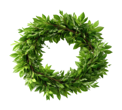 Green leaf wreath decoration home nature style