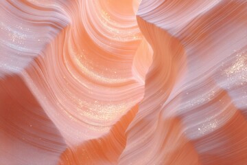 Obraz premium Abstract flowing background with smooth curved lines in warm peach and coral tones. Perfect organic texture for modern design, presentations, and digital artwork.