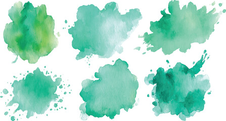 Obraz premium set of colorful watercolor splashes, Colorful paint strokes. Set of colorful brush strokes, Colorful brush stroke creating a vibrant rainbow arc on transparent background