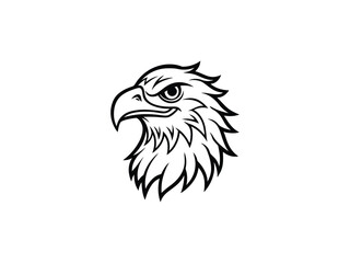 Obraz premium Fierce Bald Eagle Mascot Logo Vector Aggressive Animal Head Emblem for Sports, Esports, Tattoo, Team Branding, Monochrome Line Art Design