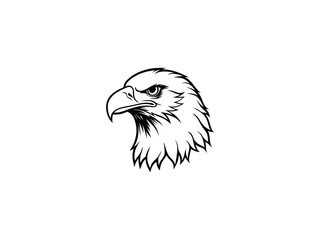 Fierce Bald Eagle Mascot Logo Vector Aggressive Animal Head Emblem for Sports, Esports, Tattoo, Team Branding, Monochrome Line Art Design

