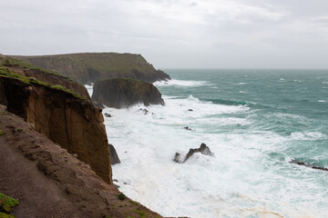 Landscape photo of the cliffs at Lands End in Cornwall
