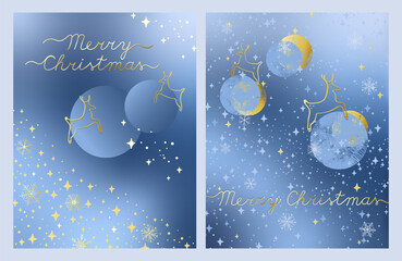 Gold and Ice Christmas Card Set