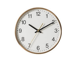 Minimalist Wall Clock Simple Copper Frame, White Face