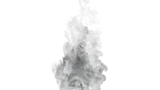White smoke cloud isolated on transparent background