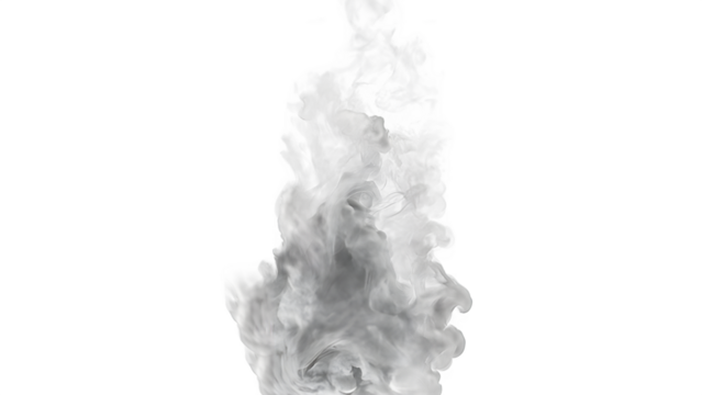 White smoke cloud isolated on transparent background