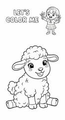 Children's coloring pictures of a sheep