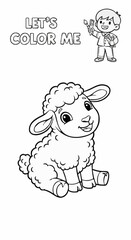 Children's coloring pictures of a sheep