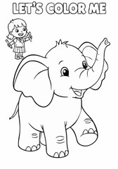 Fototapeta premium Children's coloring pictures of an elephant 