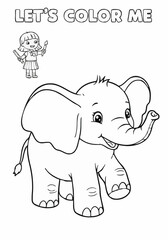 Obraz premium Children's coloring pictures of an elephant 