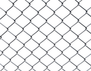 Interlocking steel wires form a durable chain-link fence pattern for security and enclosure.