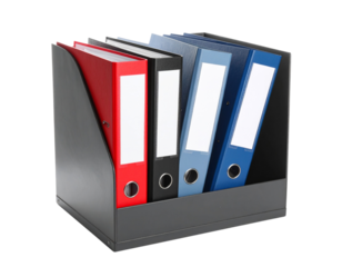 Office Document Tray with Files – Minimalist Design – Transparent Background PNG