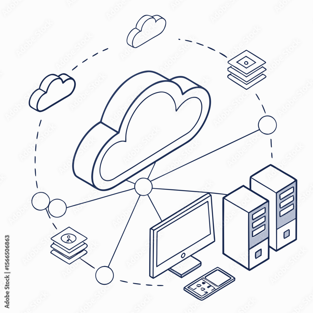 Poster cloud computing network data flow technology servers