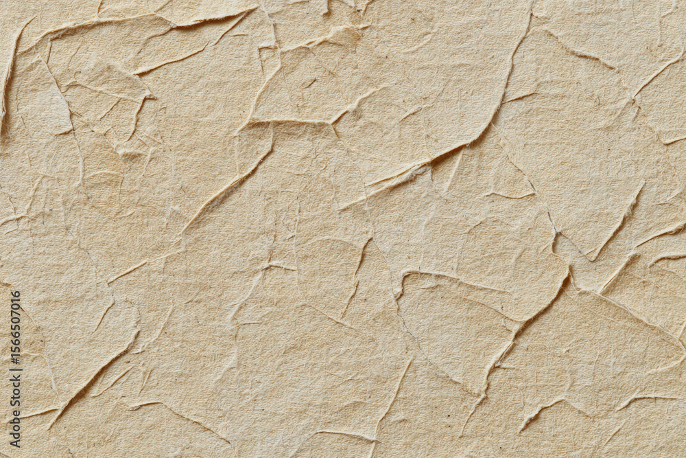 Poster textured beige paper surface with soft creases and subtle folds, creating quiet and gentle backgroun