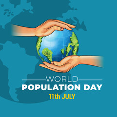 World Population Day with Global Unity, World population day illustrations generated from population composition maps, World Population Day 11th July poster vector illustration design graphic