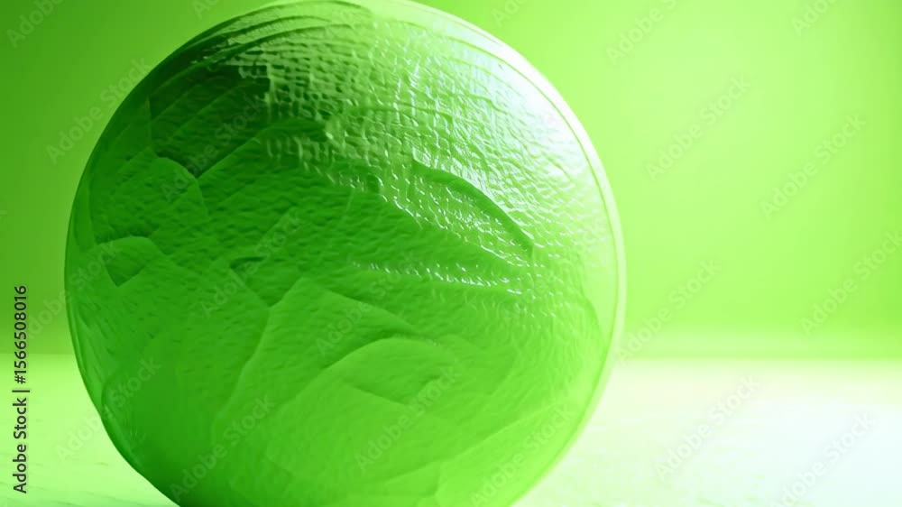 Poster smooth green chroma background with soft lighting and isolated sphere for creative projects and visu