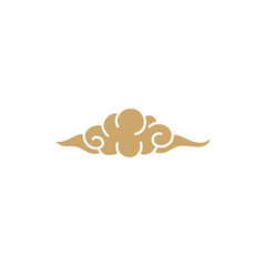 Hand drawn cloud japanese pattern vector. Oriental decoration in vintage style