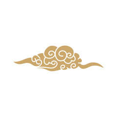 Hand drawn cloud japanese pattern vector. Oriental decoration in vintage style