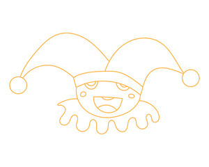 a cute jester doodle line art