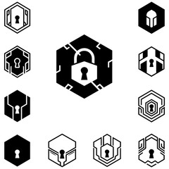 Stylish vector icons in this set are perfect for creating logos for professional gaming teams and esports leagues