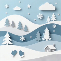 Fototapeta premium winter landscape with trees and snow