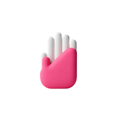 A stylized hand icon with white fingers and a pink palm, designed with a smooth, modern, minimalist aesthetic.