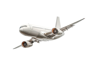 PNG Passenger airplane in flight: modern jetliner with dual engines and swept wings