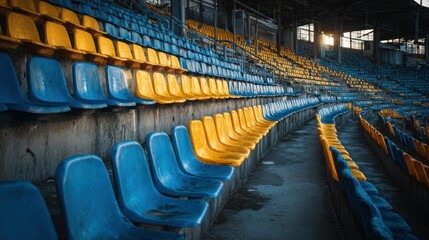 Naklejka premium Geometric Harmony: Spectator Seats in Stadium Pattern