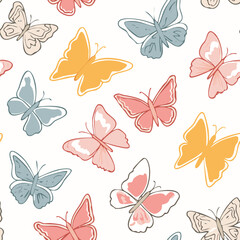 Butterfly Pattern – Hand Drawn Vector Illustration