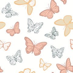 Butterfly Pattern – Hand Drawn Vector Illustration