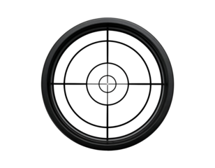 Tactical optical scope with a precise crosshair reticle for focused aiming.