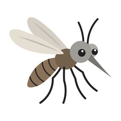 Cartoon Mosquito Icon – Vector Illustration. Simple and funny vector icon of a mosquito in cartoon style. Minimal details, clean lines, and a playful look
