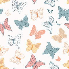 Butterfly Pattern – Hand Drawn Vector Illustration