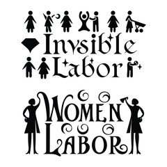 Invisible Labor Icon Set, Women&rsquo;s Unpaid Work, Care, and Emotional Load
